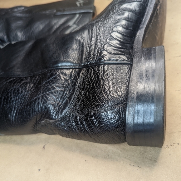 Lucchese Boots men's size 8D Exotic Genuine Black Ostrich Leg classic Western co - Picture 11 of 15